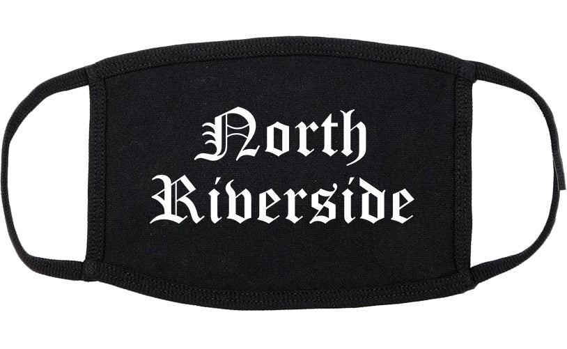North Riverside Illinois IL Old English Cotton Face Mask Black