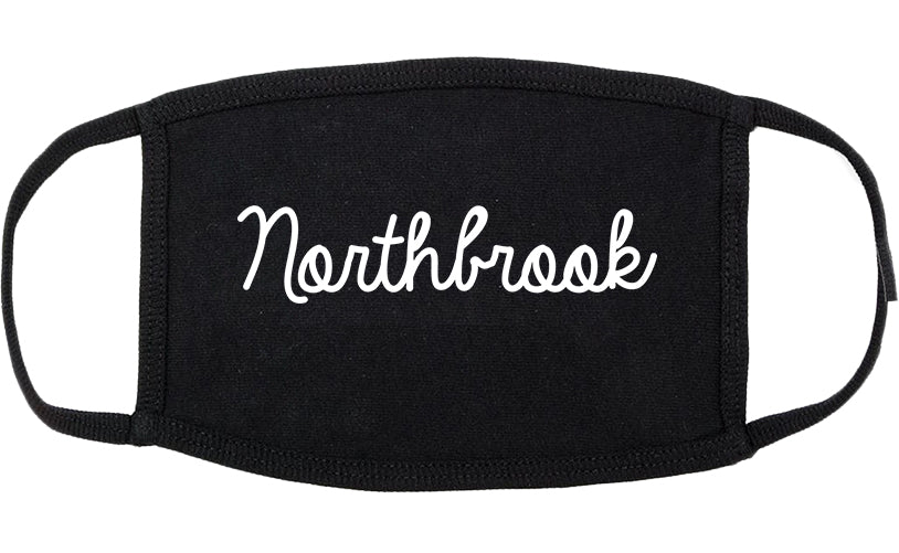 Northbrook Illinois IL Script Cotton Face Mask Black