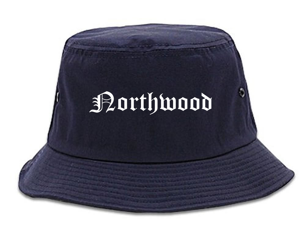 Northwood Ohio OH Old English Mens Bucket Hat Navy Blue