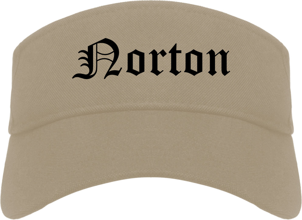 Norton Ohio OH Old English Mens Visor Cap Hat Khaki