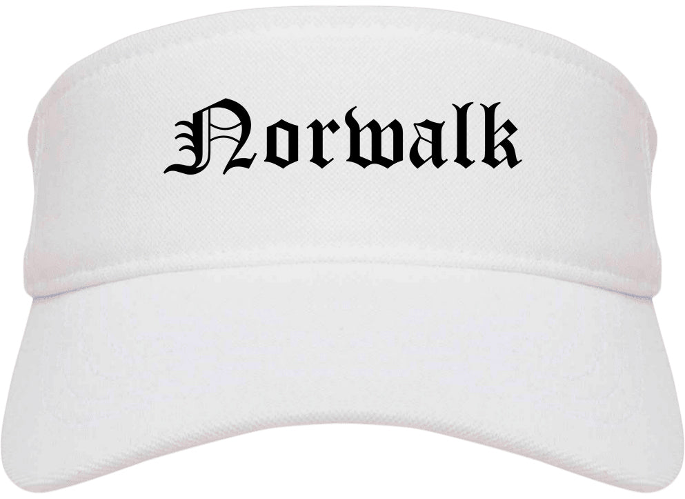 Norwalk California CA Old English Mens Visor Cap Hat White