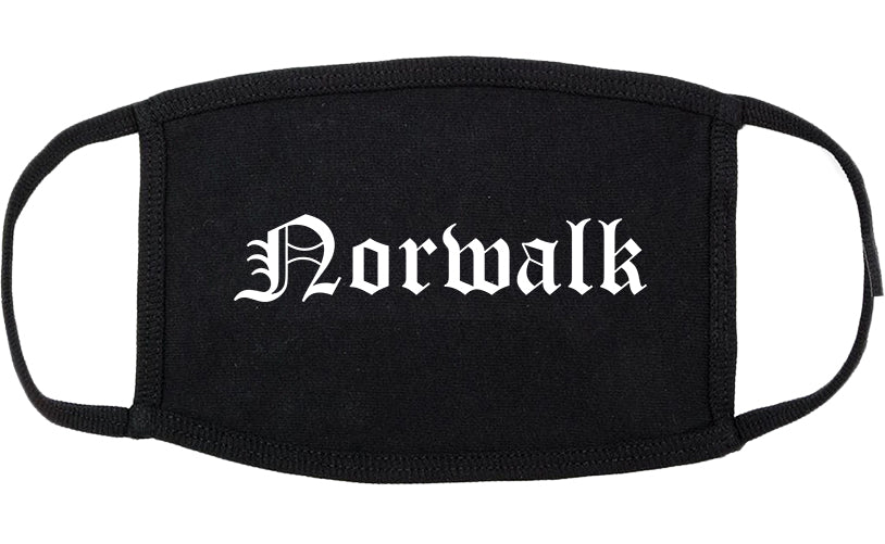Norwalk Connecticut CT Old English Cotton Face Mask Black