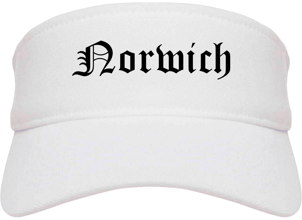 Norwich New York NY Old English Mens Visor Cap Hat White