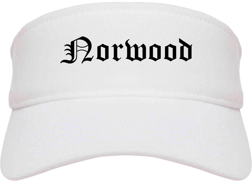 Norwood New Jersey NJ Old English Mens Visor Cap Hat White
