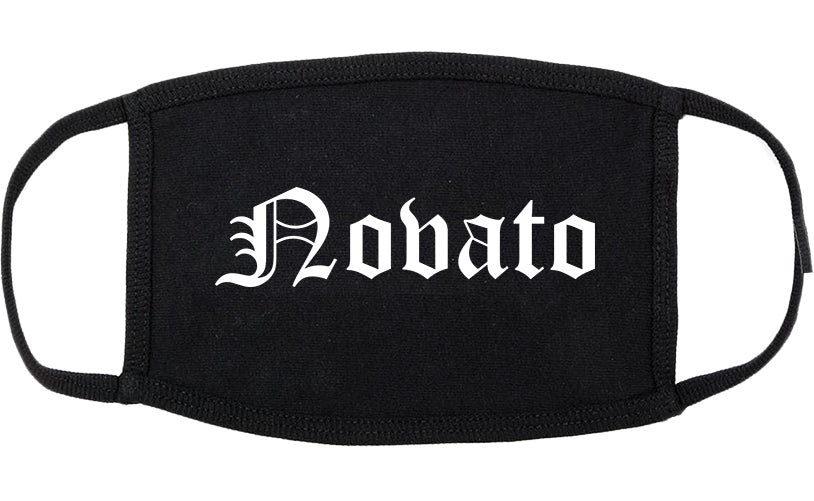 Novato California CA Old English Cotton Face Mask Black