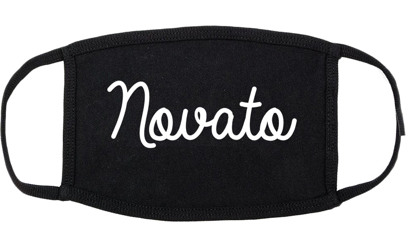 Novato California CA Script Cotton Face Mask Black