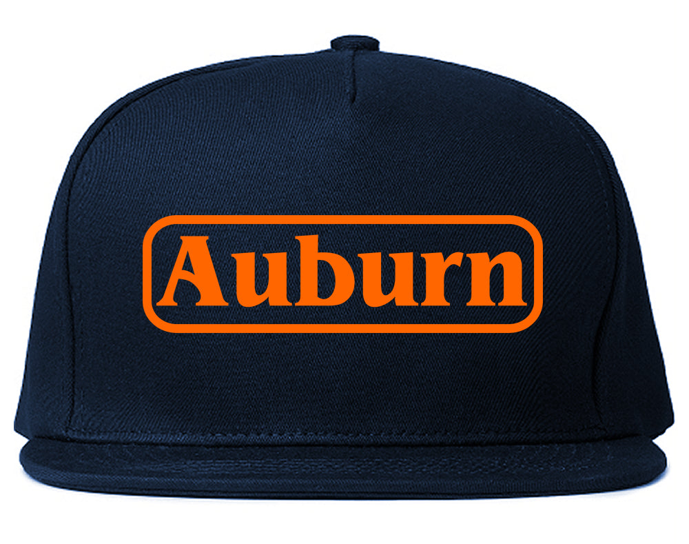 ORANGE Auburn Alabama Mens Snapback Hat Navy Blue