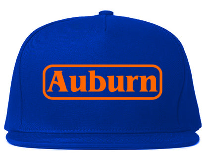 ORANGE Auburn Alabama Mens Snapback Hat Royal Blue