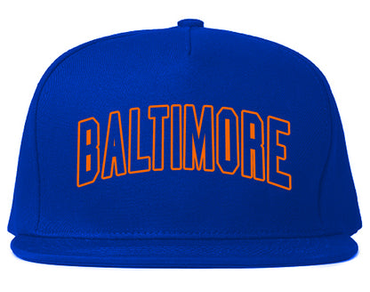 ORANGE Baltimore Maryland Outline Mens Snapback Hat Royal Blue