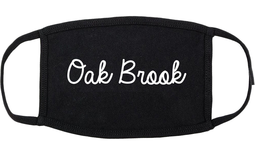 Oak Brook Illinois IL Script Cotton Face Mask Black