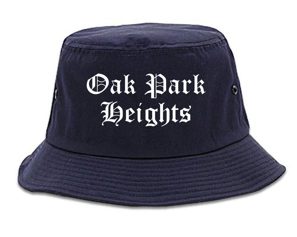 Oak Park Heights Minnesota MN Old English Mens Bucket Hat Navy Blue