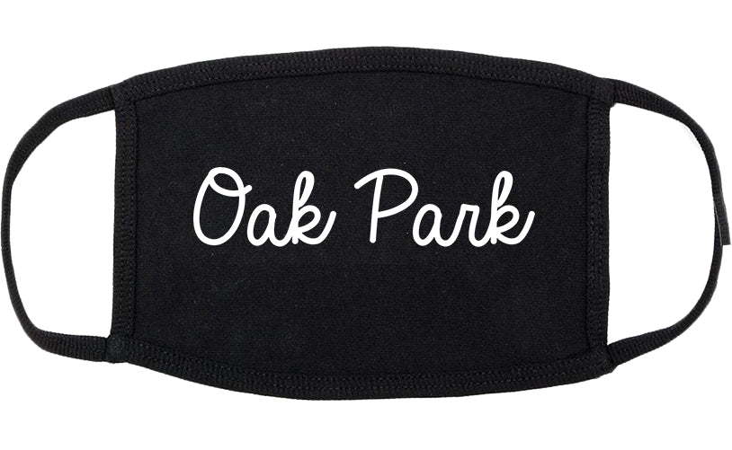 Oak Park Illinois IL Script Cotton Face Mask Black