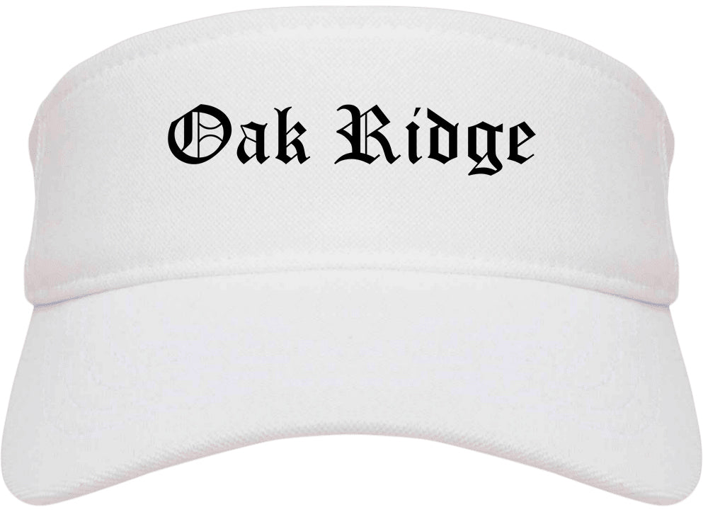 Oak Ridge North Carolina NC Old English Mens Visor Cap Hat White