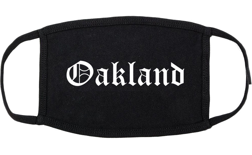 Oakland California CA Old English Cotton Face Mask Black