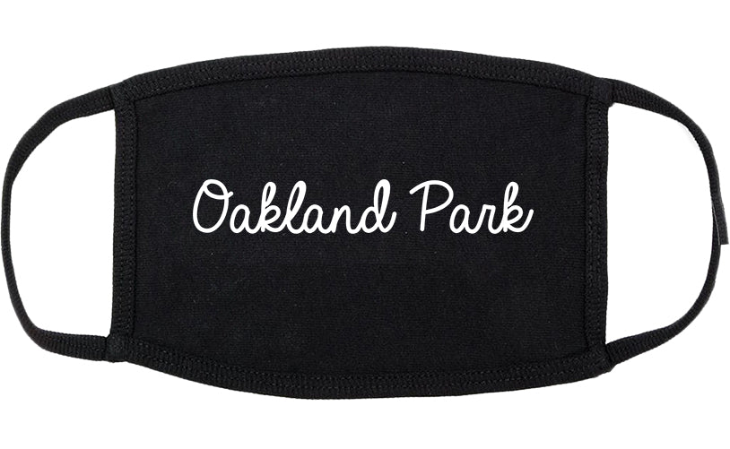 Oakland Park Florida FL Script Cotton Face Mask Black
