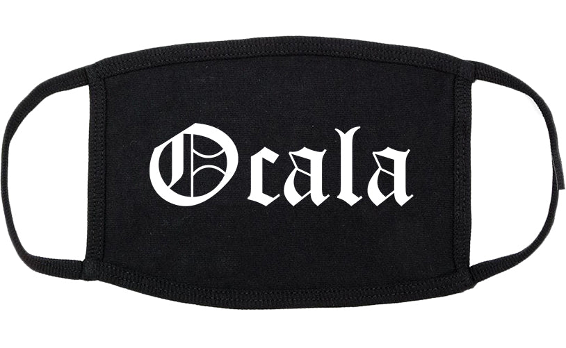 Ocala Florida FL Old English Cotton Face Mask Black