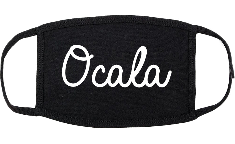 Ocala Florida FL Script Cotton Face Mask Black
