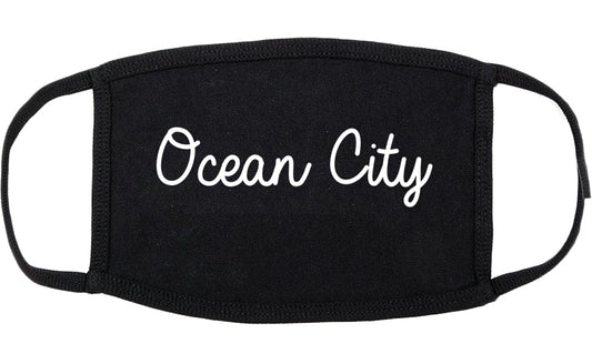 Ocean City Maryland MD Script Cotton Face Mask Black