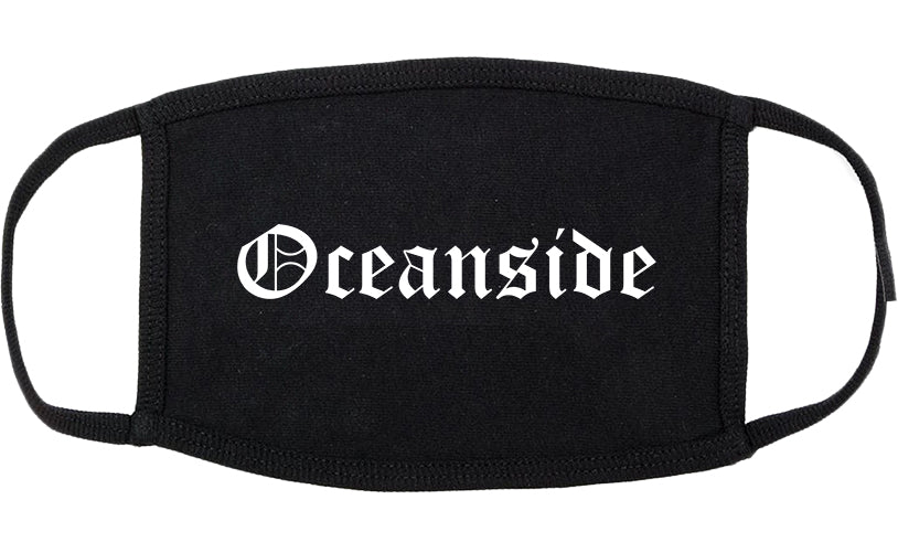 Oceanside California CA Old English Cotton Face Mask Black