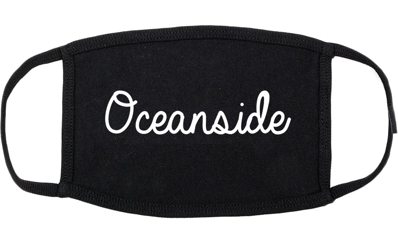 Oceanside California CA Script Cotton Face Mask Black