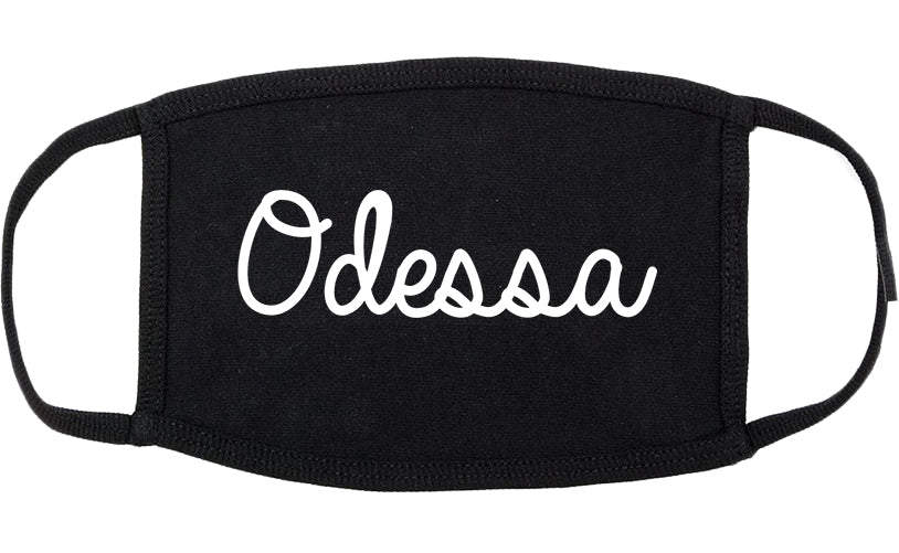 Odessa Texas TX Script Cotton Face Mask Black