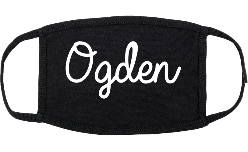 Ogden Utah UT Script Cotton Face Mask Black