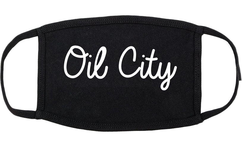 Oil City Pennsylvania PA Script Cotton Face Mask Black