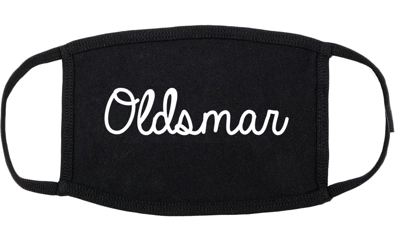 Oldsmar Florida FL Script Cotton Face Mask Black