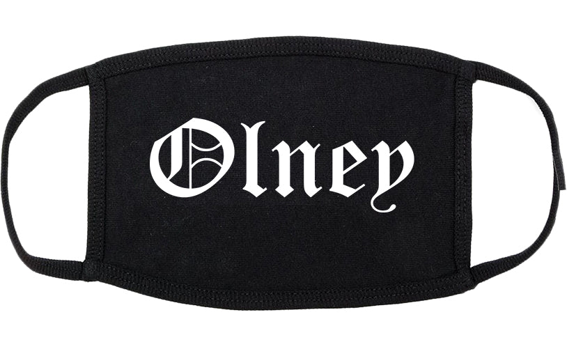 Olney Illinois IL Old English Cotton Face Mask Black