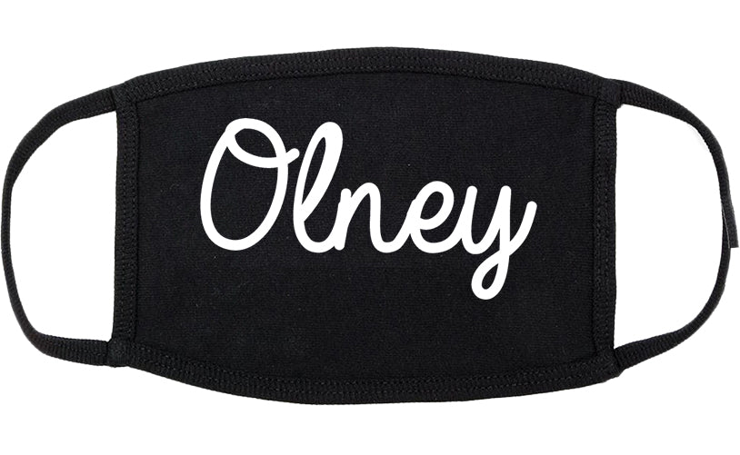 Olney Illinois IL Script Cotton Face Mask Black