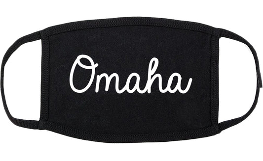 Omaha Nebraska NE Script Cotton Face Mask Black