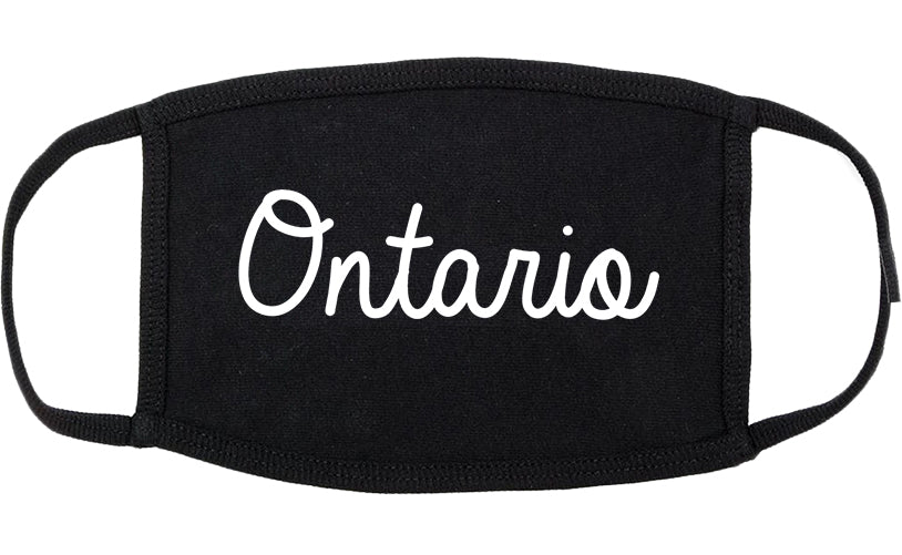 Ontario California CA Script Cotton Face Mask Black