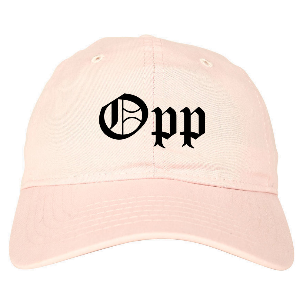 Opp Alabama AL Old English Mens Dad Hat Baseball Cap Pink