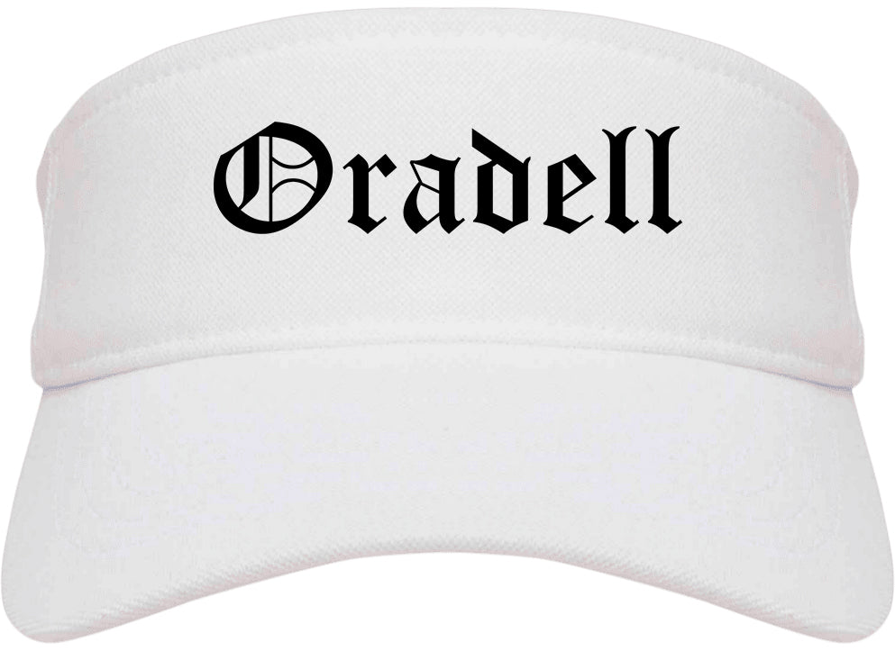 Oradell New Jersey NJ Old English Mens Visor Cap Hat White