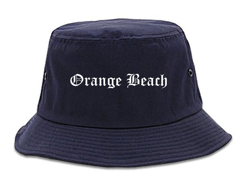 Orange Beach Alabama AL Old English Mens Bucket Hat Navy Blue