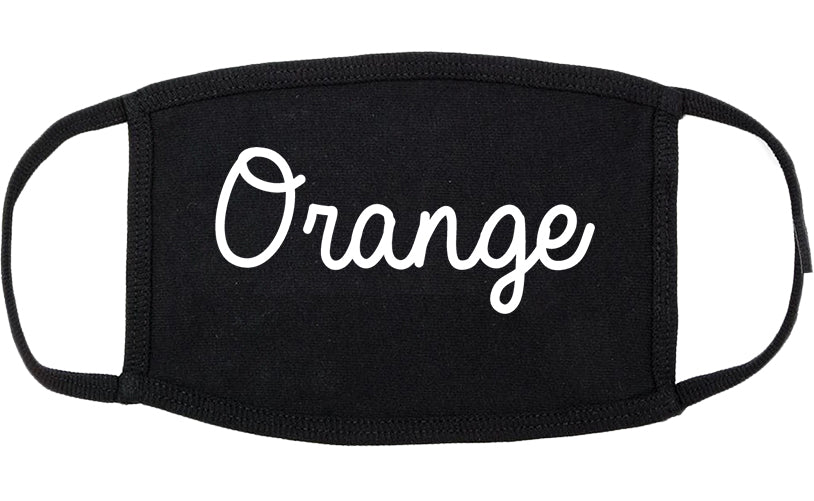 Orange Texas TX Script Cotton Face Mask Black