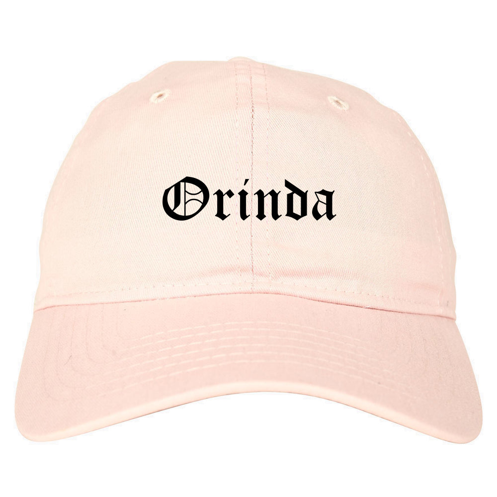 Orinda California CA Old English Mens Dad Hat Baseball Cap Pink