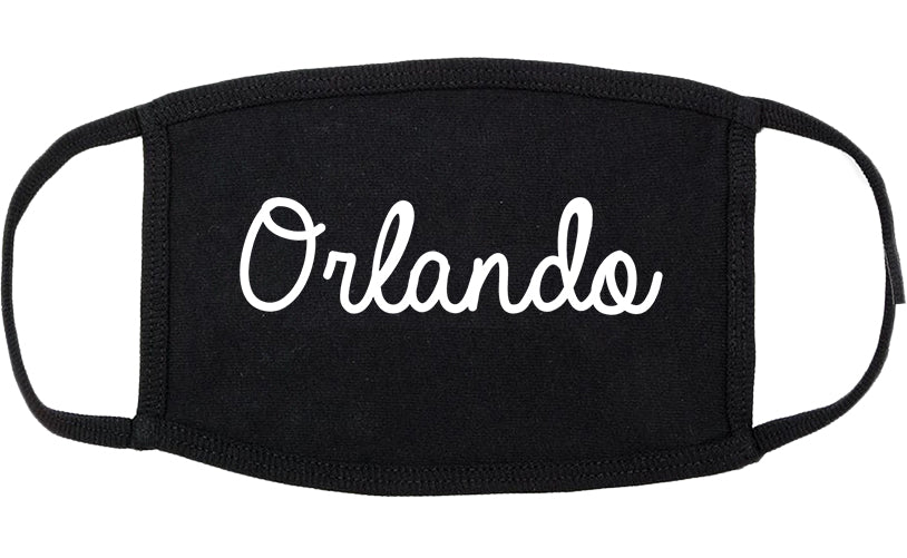 Orlando Florida FL Script Cotton Face Mask Black