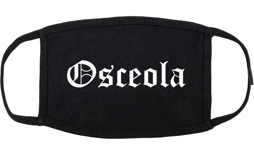 Osceola Iowa IA Old English Cotton Face Mask Black