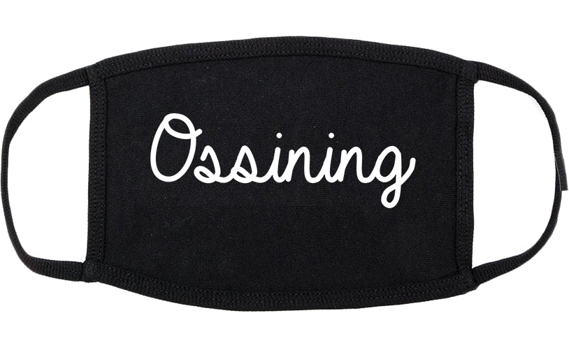 Ossining New York NY Script Cotton Face Mask Black