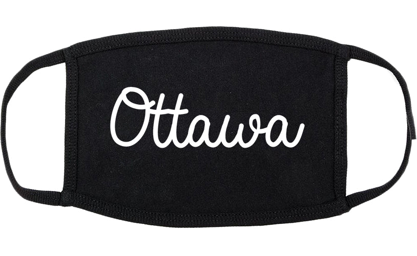 Ottawa Ohio OH Script Cotton Face Mask Black