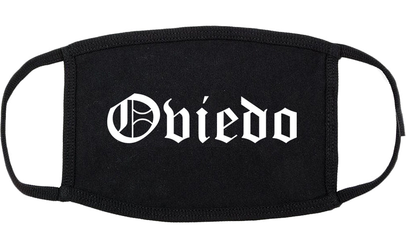 Oviedo Florida FL Old English Cotton Face Mask Black