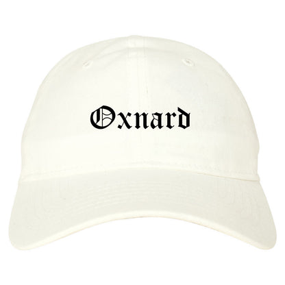 Oxnard California CA Old English Mens Dad Hat Baseball Cap White