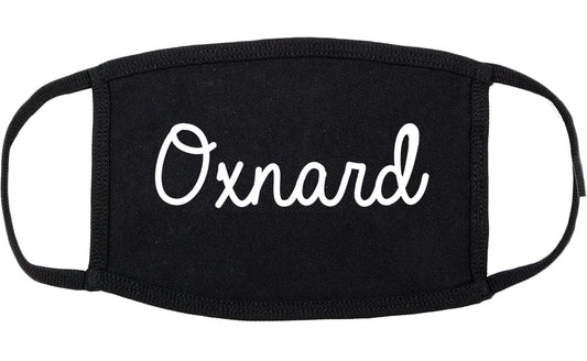 Oxnard California CA Script Cotton Face Mask Black