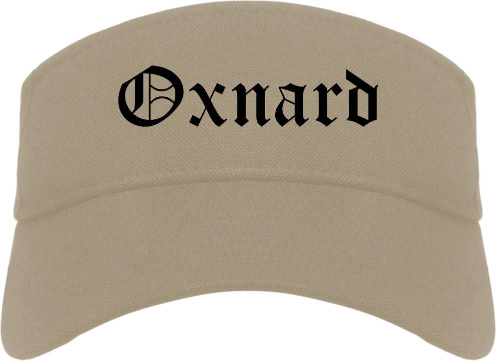 Oxnard California CA Old English Mens Visor Cap Hat Khaki