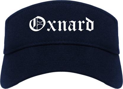 Oxnard California CA Old English Mens Visor Cap Hat Navy Blue