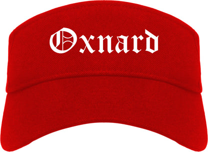 Oxnard California CA Old English Mens Visor Cap Hat Red