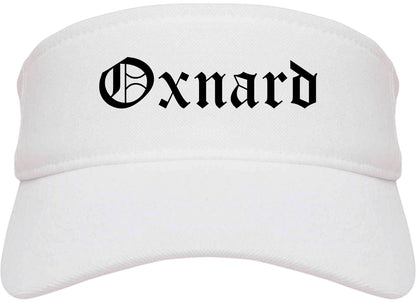 Oxnard California CA Old English Mens Visor Cap Hat White