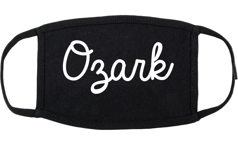 Ozark Alabama AL Script Cotton Face Mask Black