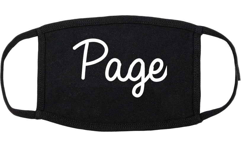 Page Arizona AZ Script Cotton Face Mask Black